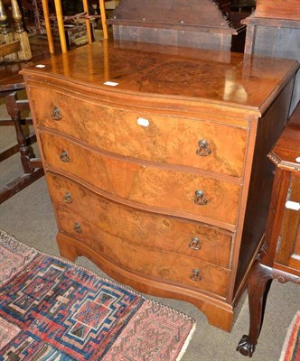 Lot 761 - Reproduction walnut serpentine chest