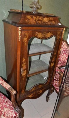 Lot 788 - Late 19th Century display cabinet with gilt metal mounts and floral inlay