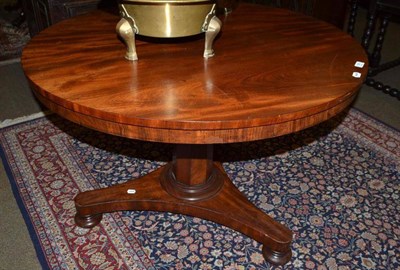 Lot 790 - Victorian mahogany circular pedestal table on tri-form base