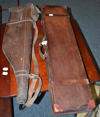 Lot 831 - Shoulder of mutton leather shotgun case and another leather shotgun case