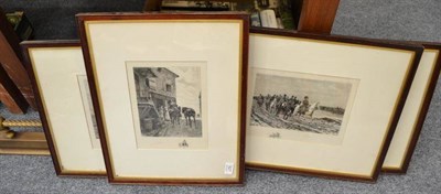 Lot 927 - Four prints of Napoleonic scenes after Meissonier framed