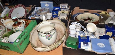 Lot 949 - Large Spode Italian pattern kettle, a quantity of Ringtons pottery, decorative pottery, etc