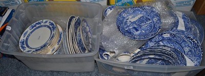 Lot 958 - Spode Italian pattern blue and white and other manufactures (two boxes)