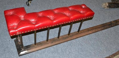 Lot 982 - Leather upholstered club fender