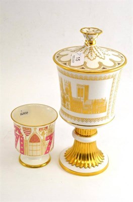 Lot 15 - A Spode York Minster chalice, limited edition 16/200 with certificate and a Coalport York...