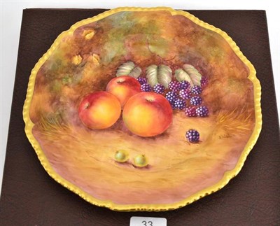 Lot 33 - A boxed Royal Worcester cabinet plate painted with fruits by S Weston