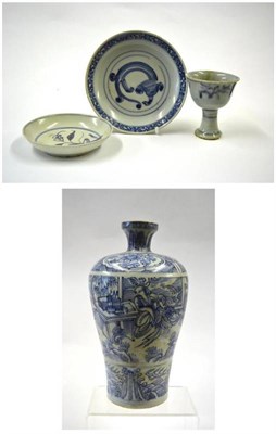 Lot 149 - A Chinese Porcelain Meiping Vase, possibly 17th century, painted in underglaze blue with...