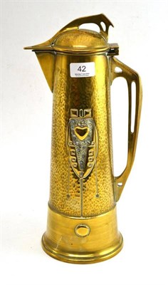 Lot 42 - An Art Nouveau style brass lidded flagon
