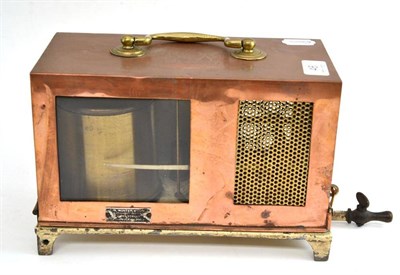 Lot 46 - A barograph in copper mounted case