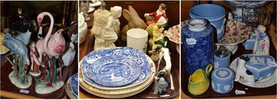 Lot 85 - Three trays of decorative ceramics including Wedgwood Jasperware, Continental and English...