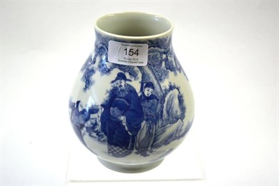 Lot 154 - A Chinese Porcelain Pear Shaped Vase, bears Kangxi reign mark, painted in underglaze blue with...