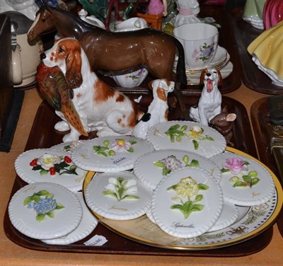 Lot 87 - Beswick bay hunter, seated mouse, Royal Doulton spaniel with pheasant, Royal Doulton terrier...