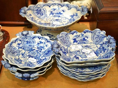 Lot 90 - A 19th century opaque china blue and white dessert service