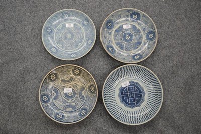 Lot 155 - A Chinese Porcelain Saucer Dish, Qing, painted in underglaze blue with stylised foliage, 28.5cm...