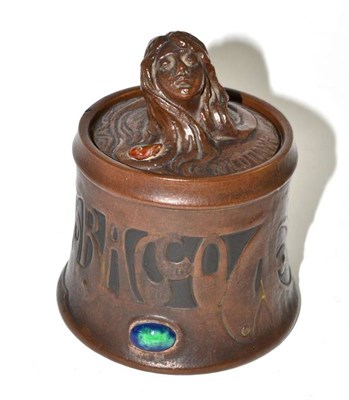Lot 120 - Bretby Nicotiank tobacco jar and cover, impressed '1634'