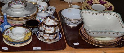 Lot 127 - Four Barr Flight & Barr saucer dishes, a Wedgwood creamware dish, decorative ceramics etc (on...