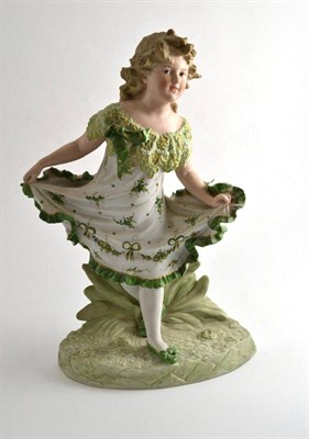 Lot 167 - A bisque Heubach figure of a dancing girl