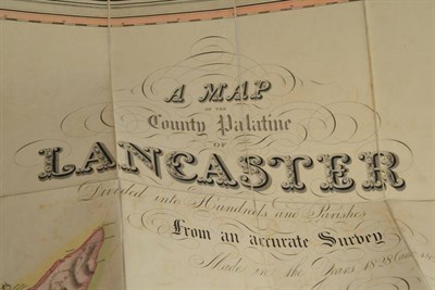 Lot 185 - Folding map of Lancashire in a leather binding