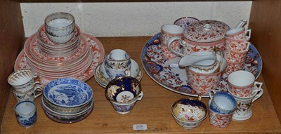 Lot 206 - Shelf of cups, saucers and teabowls and a quantity of Crown Derby etc