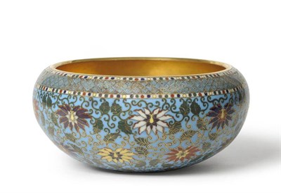 Lot 169 - A Chinese Cloisonné Enamel Bowl, Qing Dynasty, 18th/19th century, of compressed semi-ovoid...