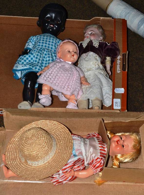 Lot 238 - German 3200 bisque shoulder head doll, Roddy doll in original box and two other dolls (4)