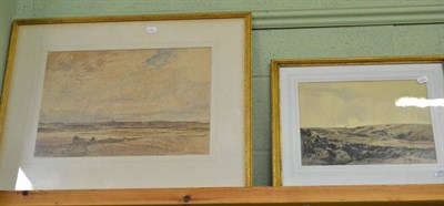 Lot 325 - Framed watercolour 'March Back of Port Harbour', signed Oliver Hall and a watercolour by Claude...