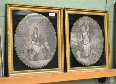 Lot 349 - A pair of prints depicting ladies in 18th century costume