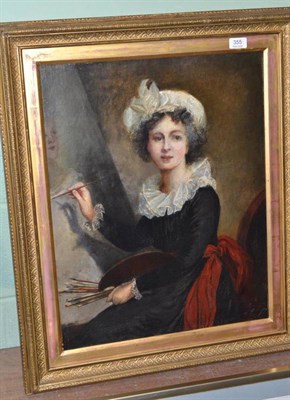 Lot 355 - 19th century oil on canvas, lady artist (a.f.) restored and relined