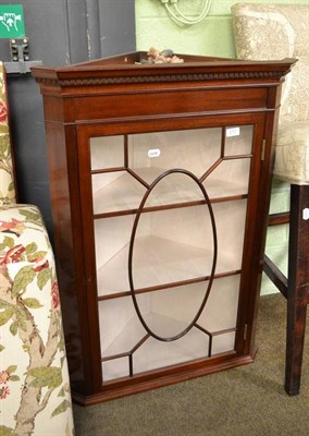 Lot 373 - Reproduction mahogany glazed corner cabinet