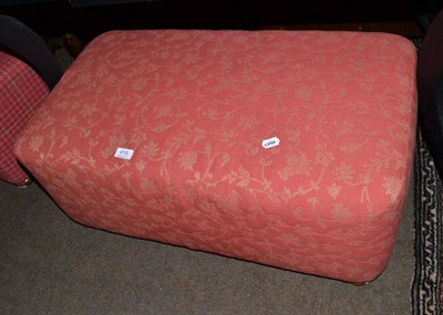 Lot 419 - Upholstered stool in terracotta fabric