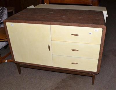 Lot 424 - Julian Chichester retro sideboard finished in stingray skin, brown with cream detailing