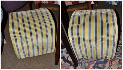 Lot 435 - Pair upholstered striped stools