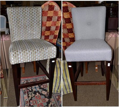 Lot 436 - Two modern upholstered bar stools