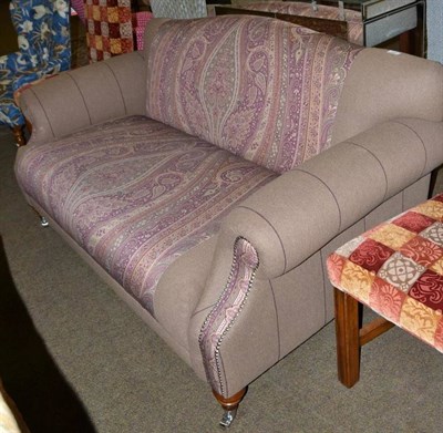 Lot 442 - Designer sofa made in Long Eaton - solid beech frame and upholstered in Warwick fabric wool mix...