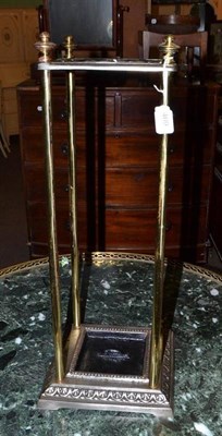 Lot 469 - A brass and steel mounted stick stand