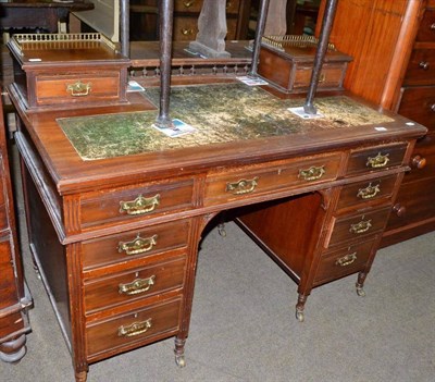 Lot 480 - Edwardian mahogany galleried top desk
