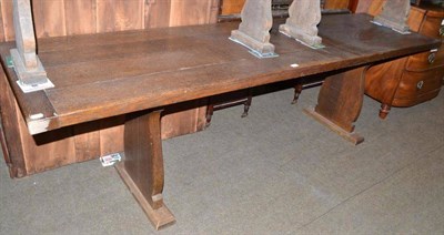 Lot 487 - 11ft oak refectory style table