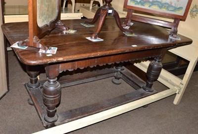 Lot 491 - An 18th century joined oak dining table (alterations)