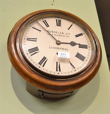 Lot 511 - A 19th century wall timepiece, signed Russells Ltd, Liverpool