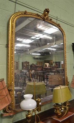 Lot 517 - Victorian large gilt framed overmantel wall mirror