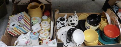 Lot 598 - Eight boxes of assorted decorative ceramics and glassware, household items etc