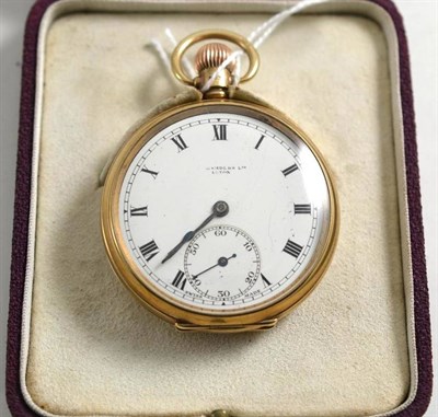 Lot 1 - A 9ct gold open faced pocket watch