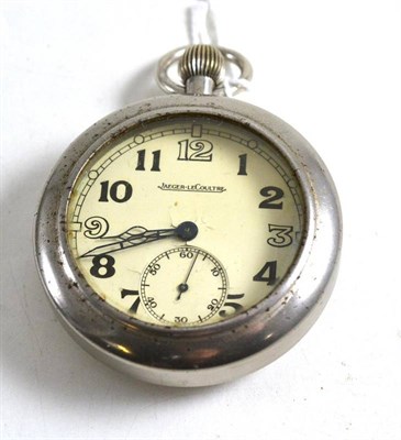 Lot 11 - A chrome plated Jaeger LeCoultre pocket watch