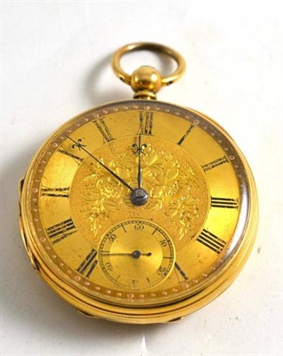 Lot 33 - A 18ct gold open faced pocket watch