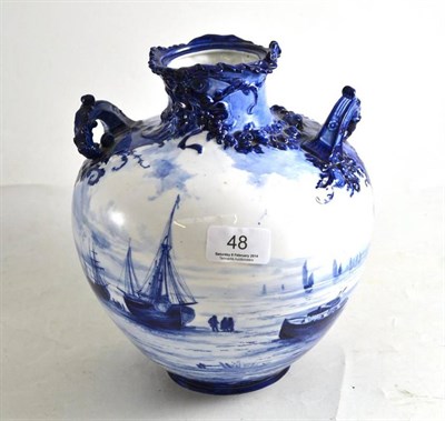 Lot 48 - A Royal Crown Derby bulbous vase painted with ships by WEJ Dean