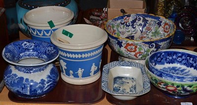 Lot 70 - Two trays and two boxes of decorative and household ceramics including a pair of Copeland...