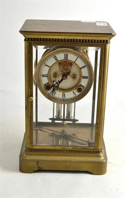 Lot 74 - 19th century four glass mantel clock