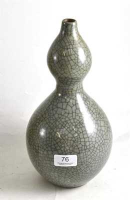 Lot 76 - A 20th century crackle glaze double gourd vase