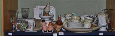 Lot 90 - A collection of decorative ceramics and glass including commemorative wares, Worcester...