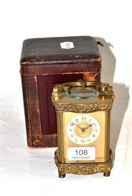 Lot 108 - Travelling clock in case
